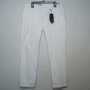 White Armani Exchange Flat Front Chino Pants